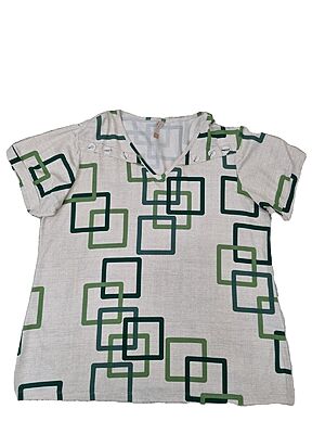 Blusa Social Manga Curta Fem Adulto - Tam: XG